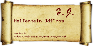 Helfenbein János névjegykártya